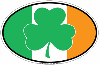 Shamrock and Irish Flag Car Magnet