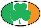 Shamrock and Irish Flag Car Magnet