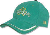 Ireland Baseball Cap with embossed Shamrock and Irish Flag