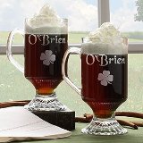 Personalized Glass Irish Coffee Mugs